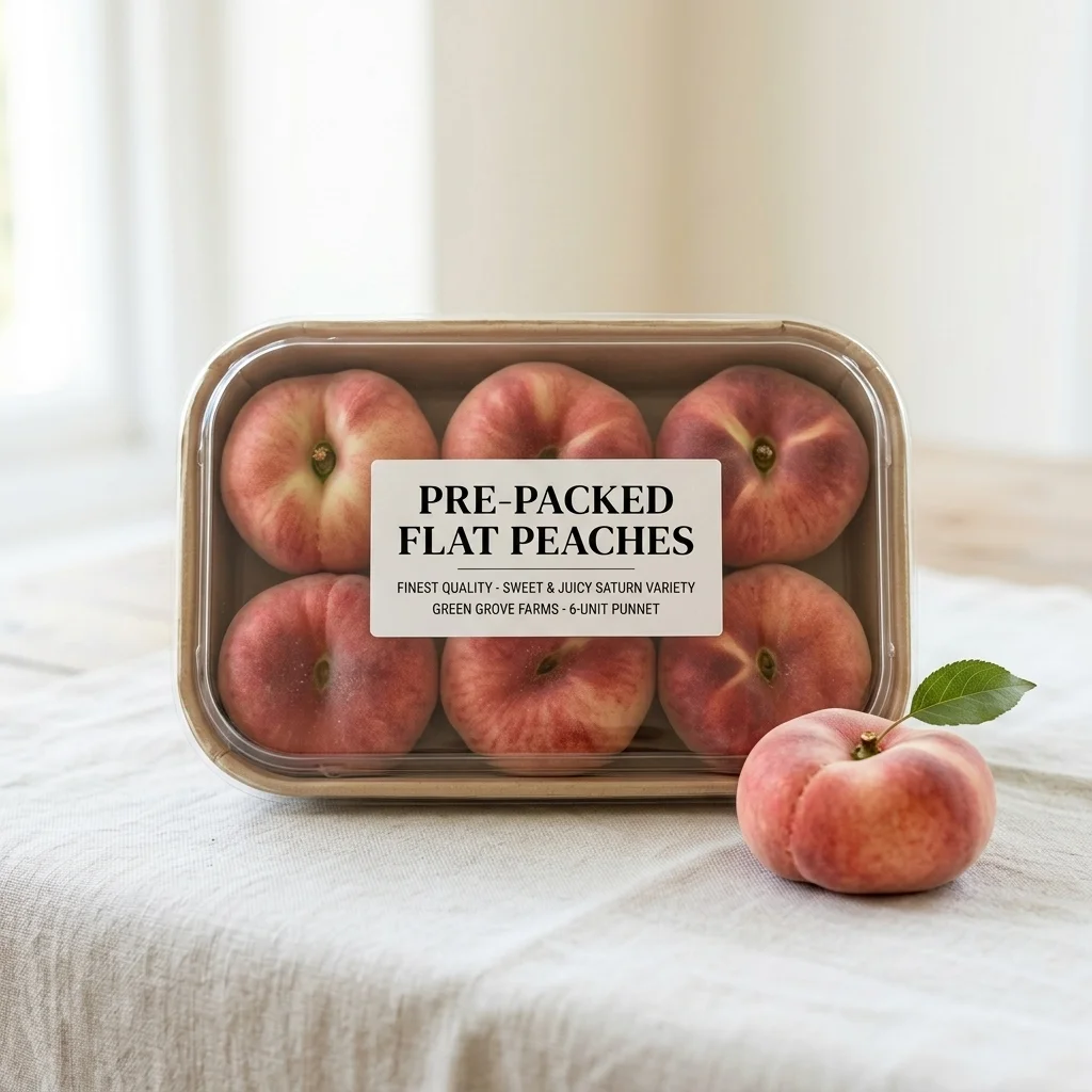 Pre-packed_flat peach buy in UK free delivery fresh fruits and vegetables store Quality Crops UK